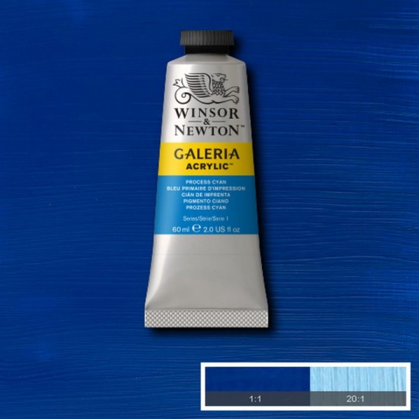 Tubetto Acrilico Galeria 60 ml Pigmento Ciano 535