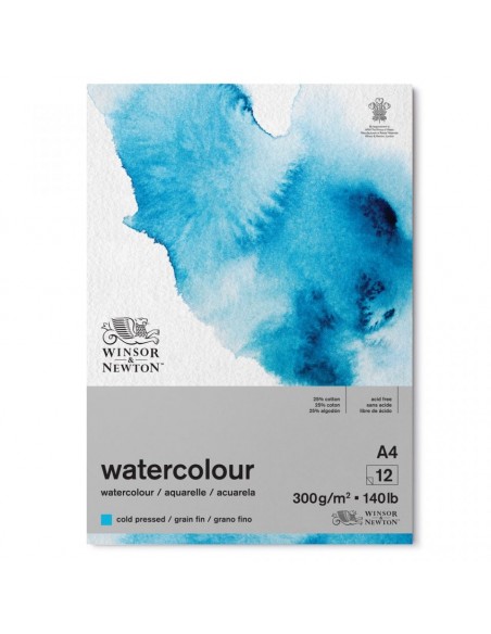 Blocco carta Acquarello da 12 fogli Grana Fine 300 gr f.